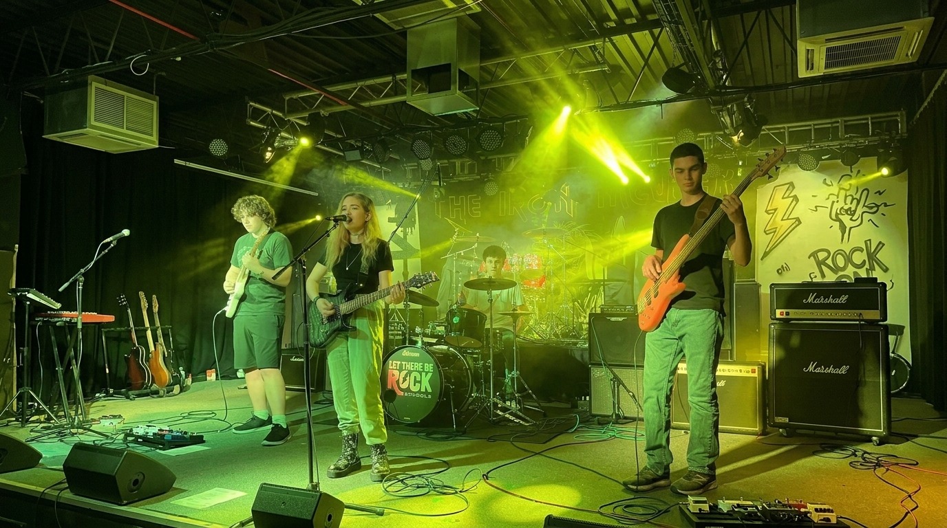 Let There Be Rock students perform at a showcase